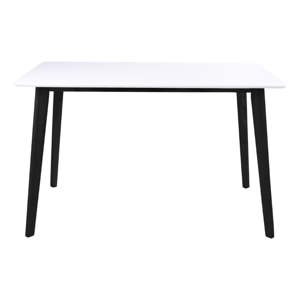 Bílý jídelní stůl s černou konstrukcí Bonami Essentials Vojens