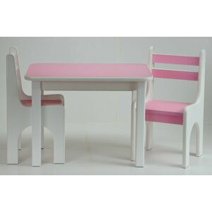 Kids Stůl a dvě židličky K1 růžová