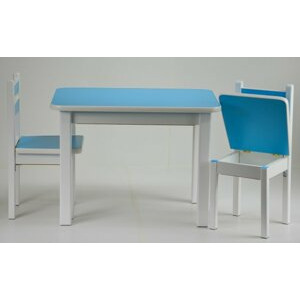 Kids Stůl a dvě židličky ST1 modro-bílá