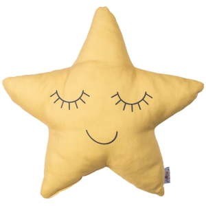 Žlutý dětský polštářek s příměsí bavlny Mike & Co. NEW YORK Pillow Toy Star