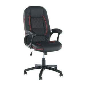 Tempo Kondela Kancelářská židle PORSHE NEW - ekokůže černá/červený lem