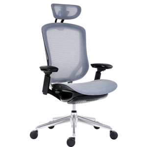 Kancelářská ergonomická židle Antares BAT NET PDH + FOOTREST — šedá