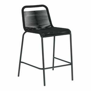 Černá barová židle s ocelovou konstrukcí Kave Home Glenville