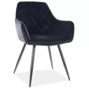 Casarredo Jídelní čalouněná židle ANEI VELVET černá/černá