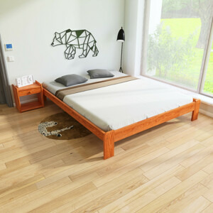 Maxi Postel z masivu Adam 180 x 200 cm - barva Olše + matrace Vitality ROŠT ZDARMA