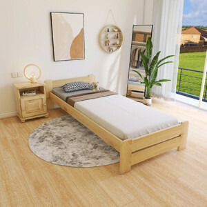 Maxi Postel z masivu Evropa 90 x 200 cm - barva Borovice + matrace SUPERFLEX ROŠT ZDARMA
