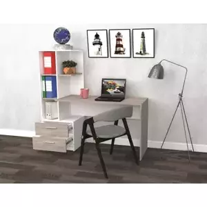 Casarredo Pracovní stůl SHIMI levý bílá/šedá