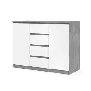 Falco Komoda Simplicity 236 beton/bílý lesk