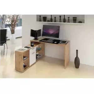Tempo Kondela PC stůl NOE NEW - dub Wotan / bílá